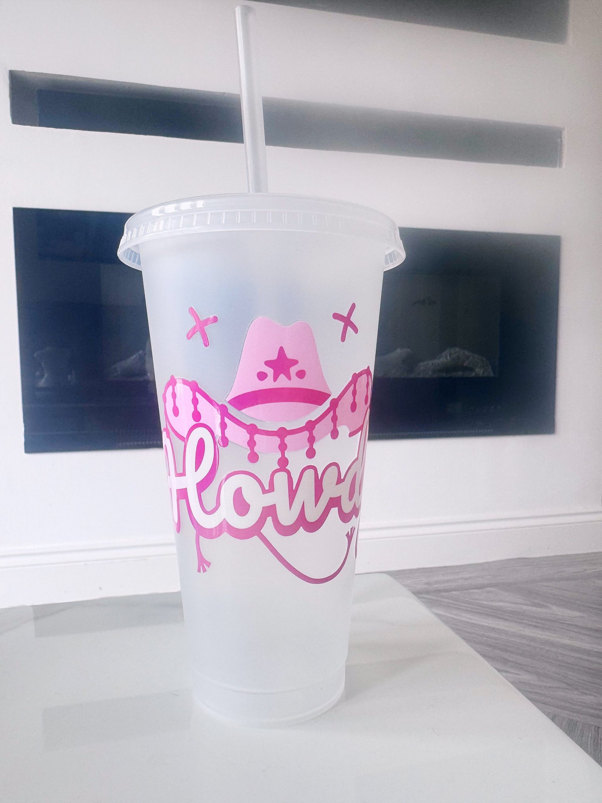 Howdy plastic cup with straw - Image 2