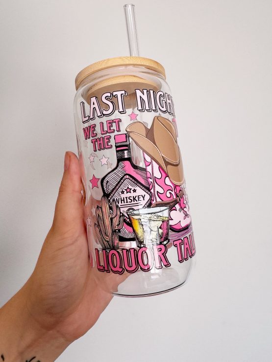 Liquor talk glass cup with straw - Image 2