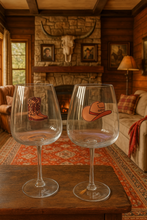 Cowboy wine glass