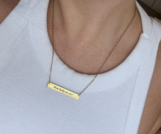 How lucky are we engraved necklace - Image 3
