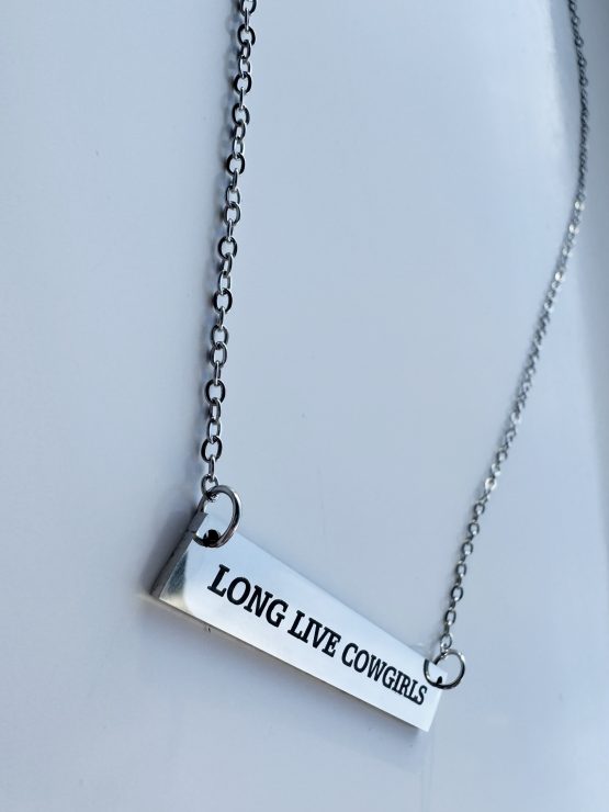 Long live cowgirls engraved necklace