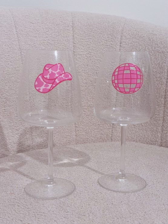 Disco Cowgirl wine glass